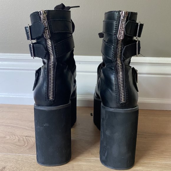 Killstar Open Toe Platform Boots - Picture 4 of 5